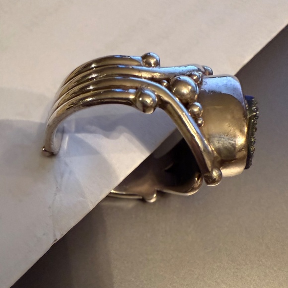 Druzy tanzanite ring adjustable gorgeous estate sterling silver - Picture 13 of 14